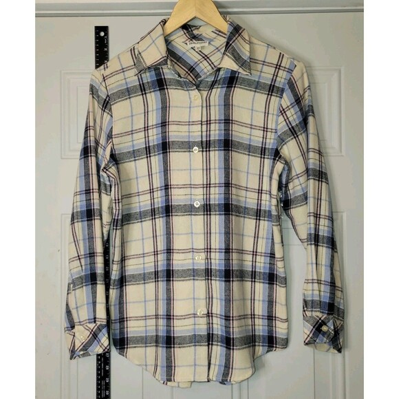 New Hello Franki Button Up Size XL Shirt Plaid Long Sleeve Pocket Womens - Picture 2 of 7